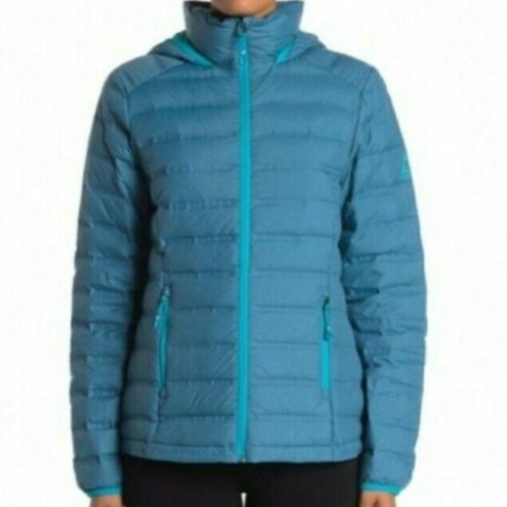 Gerry Womens Puffer Jacket Down Fill Hoodie Coat Zip Pockets Light Ski Outdoor S